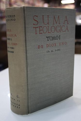 Portada del libro de Suma Teológica de Santo Tomás de Aquino. Tomo I. Introducción. - De Dios Uno en Esencia.
