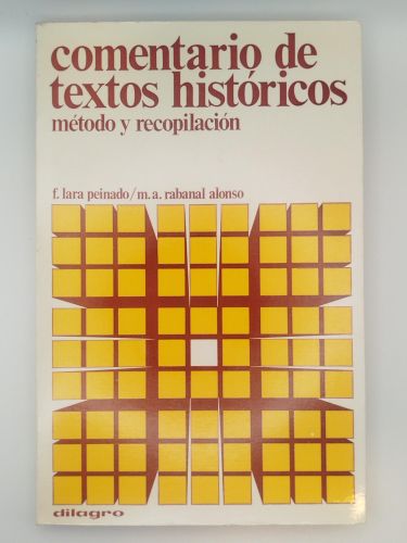 Portada del libro de Comentario de textos históricos. Método y recopilación