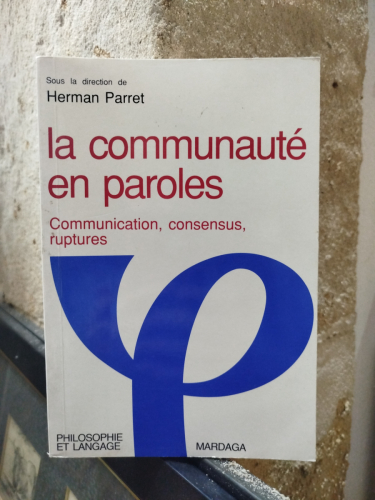 Portada del libro de La communauté en paroles. Communication, consensus, ruptures.