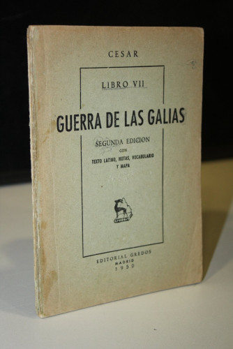 Portada del libro de Guerra de las Galias. Libro VII.- César.- Texto latino, notas, vocabulario y mapa.