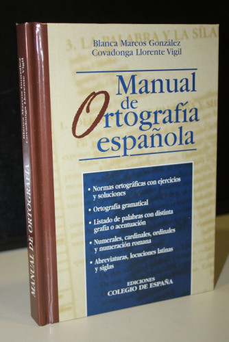 Portada del libro de Manual de Ortografía Española