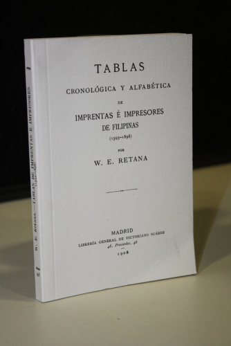 Portada del libro de Tablas cronológica y alfabética de imprentas e impresores de Filipinas (1593-1898)
