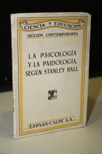 Portada del libro de La psicología y la paidología, según Stanley Hall.