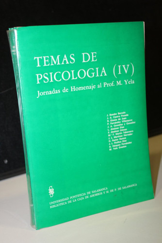 Portada del libro de Temas de Psicología (IV). Jornadas de Homenaje al Prof. M. Yela.