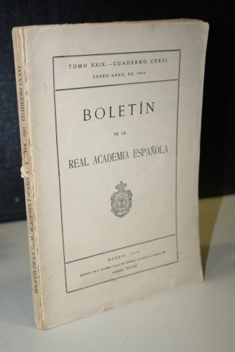 Portada del libro de Boletín de la Real Academia Española. Tomo XXIX. Cuaderno CXXVI. Enero-Abril de 1949.