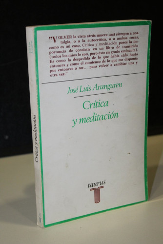 Portada del libro de Crítica y meditación