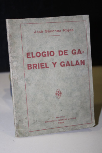 Portada del libro de Elogio de Gabriel y Galán