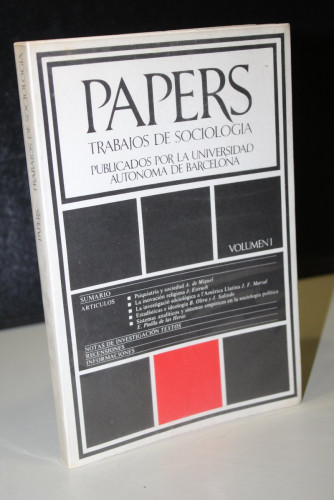 Portada del libro de Papers. Trabajos de Sociología. Publicados por la Universidad Autónoma de Barcelona. Volumen I.