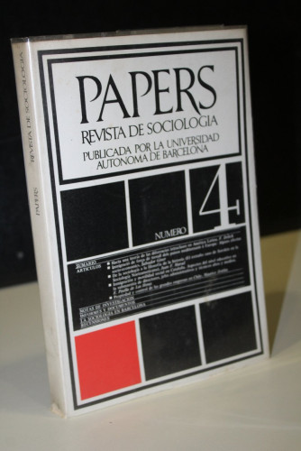 Portada del libro de Papers. Trabajos de Sociología. Publicados por la Universidad Autónoma de Barcelona. Número 4.