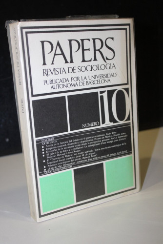 Portada del libro de Papers. Trabajos de Sociología. Publicados por la Universidad Autónoma de Barcelona. Número 10.