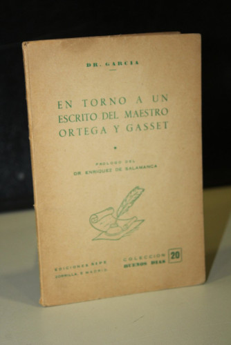 Portada del libro de En torno a un escrito del maestro Ortega y Gasset