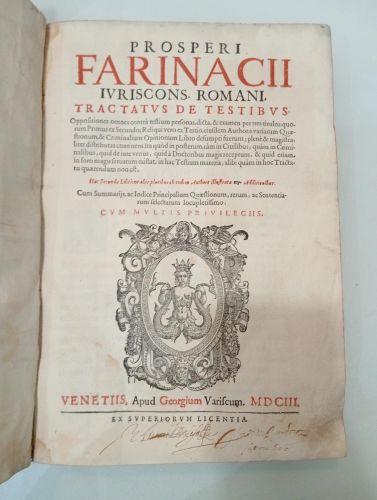 Portada del libro de Tractatus de testibus.
