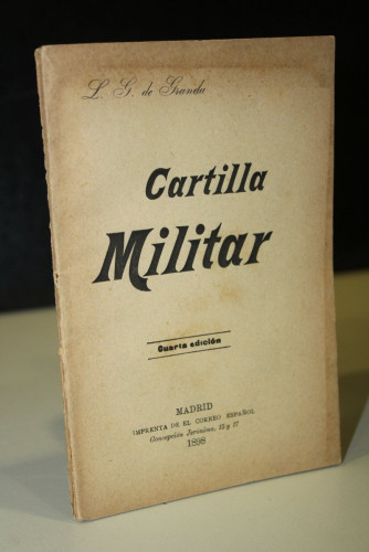 Portada del libro de Cartilla militar para uso de cabos, sargentos y oficiales en campaña por D. Leoncio de Granda.