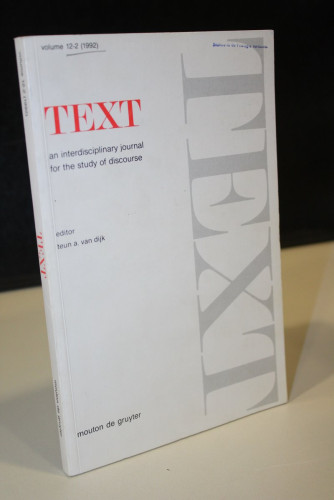 Portada del libro de Text an interdisciplinary journal for the study of discourse. Volume 12-2 (1992).