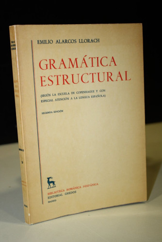 Portada del libro de Gramática estructural. (Según la Escuela de Copenhague y con especial atención a la lengua española)