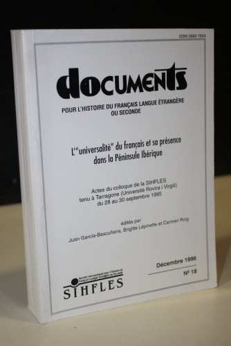 Portada del libro de Documents pour l'histoire du français langue étrangère ou seconde. Décembre 1996, nº 18. L'