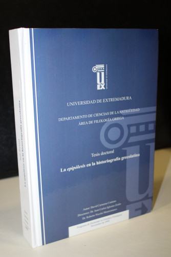 Portada del libro de La epipólesis en la historiografía grecolatina.- Universidad de Extremadura.