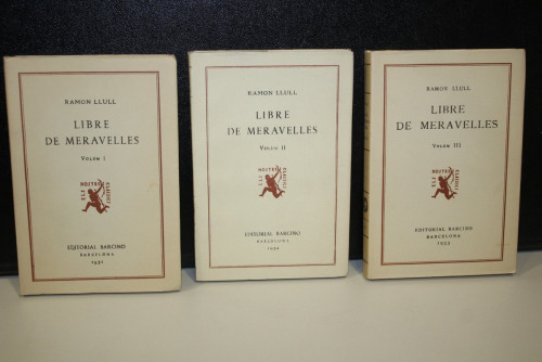 Portada del libro de Libre de Meravelles.- Llull, Ramon.- 3 Volums.