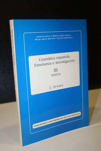 Portada del libro de Gramática española: Enseñanza e investigación. III Textos. 2. 20 textos.