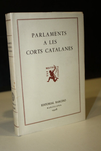 Portada del libro de Parlaments a les Corts Catalanes.