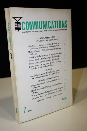 Portada del libro de Communications, 7, 1966. Radio-Télévision.- École Pratique des Hautes Études - Centre d'Études des Communications...