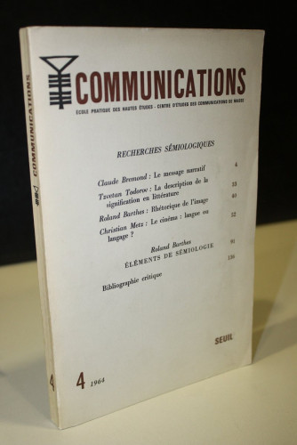 Portada del libro de Communications, 4, 1964. Recherches Sémiologiques.- École Pratique des Hautes Études - Centre d'Études...