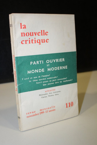 Portada del libro de La nouvelle critique. Novembre 1959 -11e année, 110.