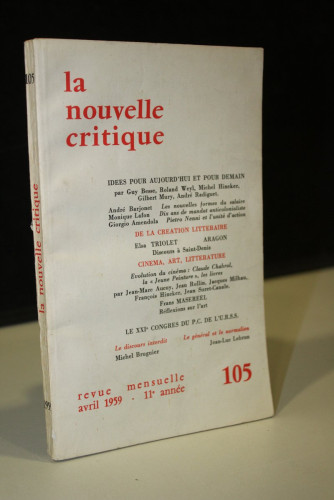 Portada del libro de La nouvelle critique. Avril 1959 -11e année, 105.