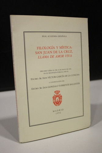 Portada del libro de Filología y mística: San Juan de la Cruz, Llama de Amor Viva.