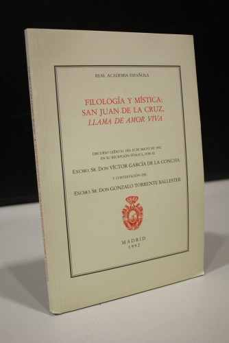 Portada del libro de Filología y mística: San Juan de la Cruz, Llama de Amor Viva.