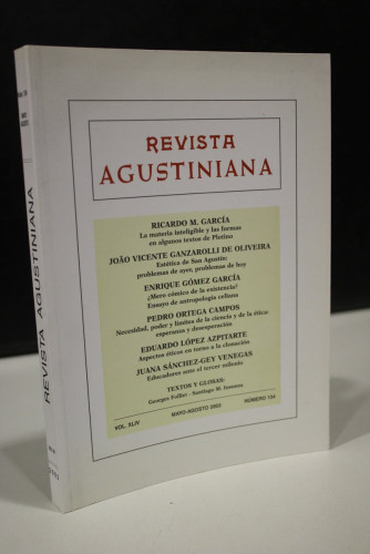 Portada del libro de Revista Agustiniana. Vol XLIV. Mayo-Agosto 2003. Número 134.