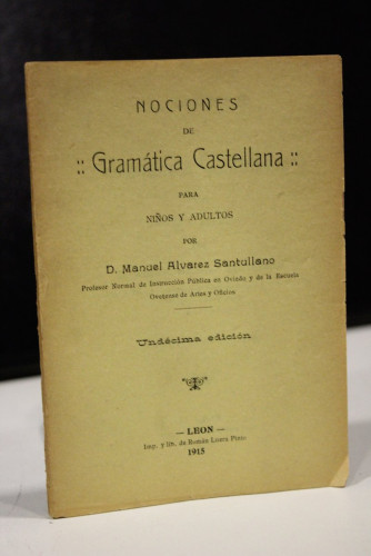 Portada del libro de Nociones de Gramática Castellana para niños y adultos