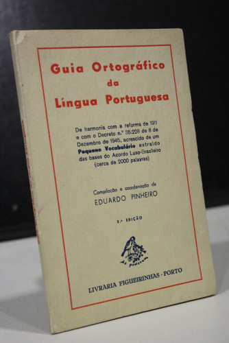 Portada del libro de Guia Ortográfico da Lingua Portuguesa.- Pinheiro, Eduardo.