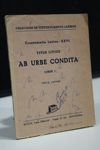 Portada del libro de Titus Livius. Ab Urbe Condita. Liber I. Texto latino.- Crestomatía Latina, XXVI.