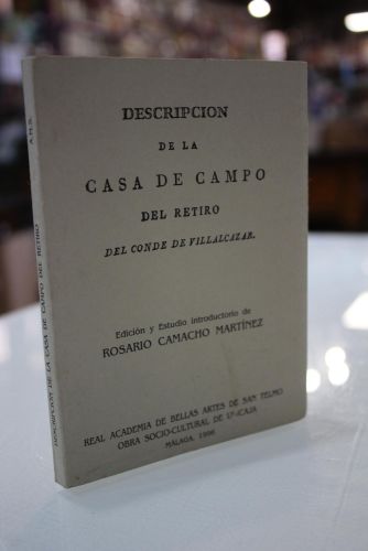 Portada del libro de Descripción de la Casa de Campo del Retiro del Conde Villalcázar