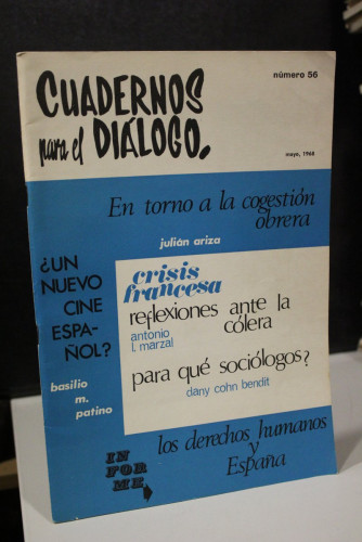 Portada del libro de Cuadernos para el Diálogo, número 56. Mayo, 1968.