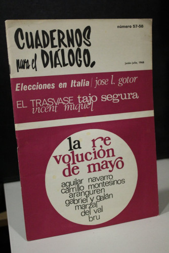 Portada del libro de Cuadernos para el Diálogo, número 57-58. Junio-Julio 1968.