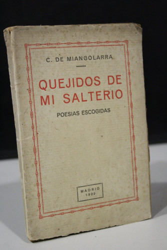 Portada del libro de Quejidos de mi salterío. Poesías escogidas