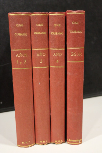 Portada del libro de Cine Cubano.- Años 1, 2, 3, 4 y 5.- Números 1 al 33 menos el 17.- 4 tomos.