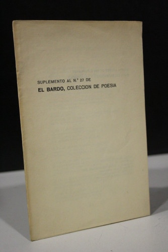 Portada del libro de Suplemento al nº 27 de El Bardo, Colección de Poesía.