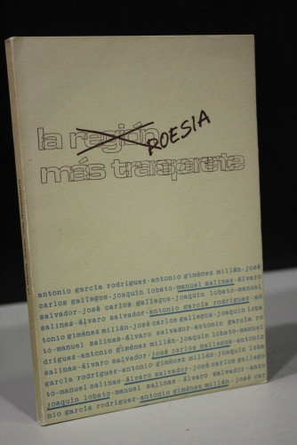 Portada del libro de La poesía más transparente.- Cuadernos del Sur, 77.