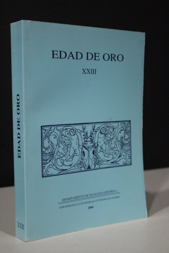 Portada del libro de Edad de Oro. Vol. XXIII. Primavera 2004.- Departamento de Filología Española.