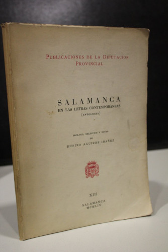 Portada del libro de Salamanca en las letras contemporáneas (Antología).- Aguirre Ibáñez, Rufino.