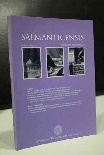 Portada del libro de Salmanticensis. Vol 60 - Fasc. 3. Septiembre-Diciembre 2013.