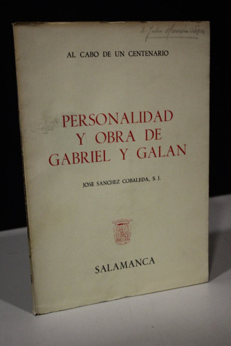 Portada del libro de Personalidad y obra de Gabriel y Galán