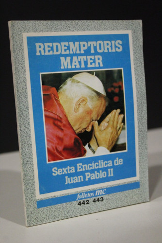 Portada del libro de Redemptoris Mater. Sexta Encíclica de Juan Pablo II.- Mundo Cristiano, Folletos, núms 442-443.