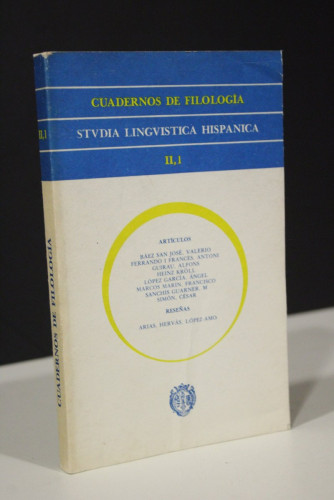 Portada del libro de Cuadernos de Filología. Studia Linguistica Hispanica. II, 1.