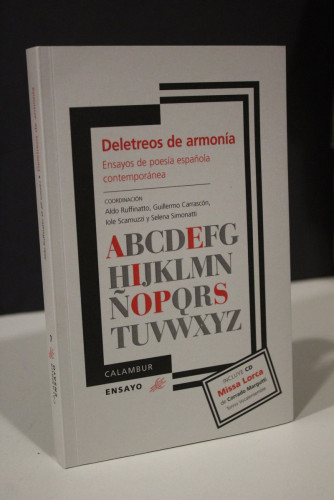 Portada del libro de Deletreos de armonía. Ensayos de poesía contemporánea.- Contiene CD.