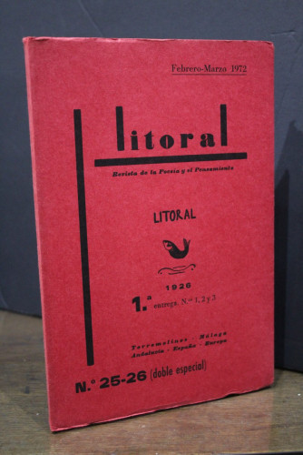 Portada del libro de Litoral. Revista de la Poesía y el Pensamiento. Nº 25-26. 1926, 1ª entrega, n.ºs 1, 2 y 3.