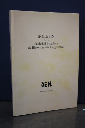 Portada del libro de Boletín de la Sociedad Española de Historiografía Lingüística. Número 7 (2010).